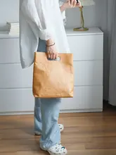 レトロデザインの防水ダッポン紙トートバッグ【極上の柔らかさ・おしゃれな手持ち】