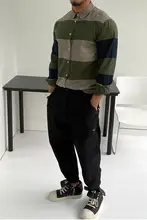 コットンリネンストライプ長袖シャツ【フィット感・おしゃれなカラーコンビネーション】