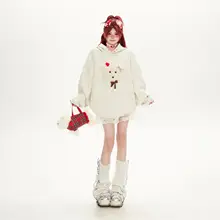 パーカー レディース 厚手 ヘビーオンス 可愛い犬柄 オーバーサイズ ルーズ 韓流 春 秋 おしゃれ