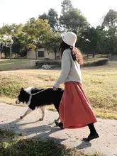 FURALI Aラインワイドレッグ9分丈スカートパンツ【レトロテクスチャー・リネン2点セット】