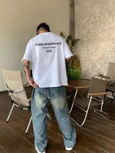 カジュアルヒップホップスタイル 半袖Tシャツ【高級感あるコットン・小さな襟】