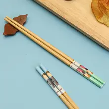 かわいいデザインのバンブー箸【家族用・長さ調整可能・色分けタイプ】（セットアップ対応）