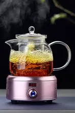 耐熱ガラス製ティーポット【大容量・電気陶炉用・おしゃれなデザイン】（セットアップ対応）