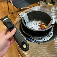 分離可能なハンドル付きマイオリヌ石のフライパン【家庭用・ノンスティック・平底】