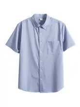 夏用 メンズ薄手短袖シャツ【中高年向け・ゆったりデザイン・コットン】