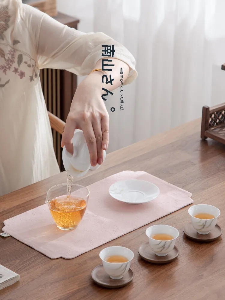中式風茶道マット シュジンティーマット：麻混素材で乾燥茶台を完備するアクセサリー