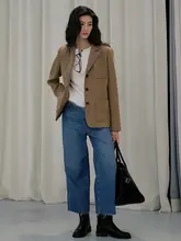 羊毛ツイードのダブルポケットジャケット【秋冬用・スリムフィット・三ボタン】