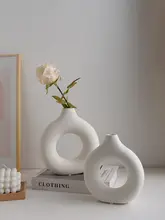 モダンシンプルなドーナツ型花瓶【インテリア装飾・リビングルーム用】