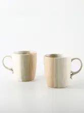 KULE HOME 和風レトロ陶器マグカップ【家庭用・コーヒー・大容量】