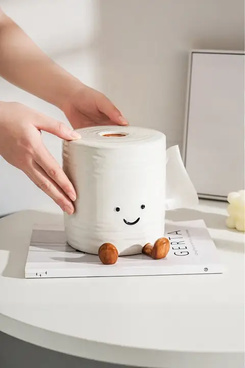 かわいいデザインの陶器製ティッシュボックス【高級感ある装飾用・トイレ用ティッシュ】