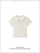華やかなプリント！女性用ショート丈Tシャツ【甘口デザイン・ドールカラー・半袖】
