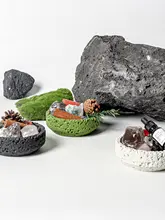 欧風デザインの火山石アロマプレート【手作り・インテリア装飾・高級感】
