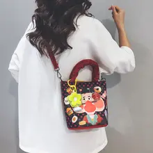 かわいいデザインの小型キャンバスバッグ【お弁当バッグ・手提げ・斜め掛け可能】