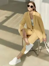春の新作！女性用カジュアルスーツ【ジャケット・パンツ・スタイリッシュデザイン】（セットアップ対応）