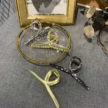 マットメタル製大サイズ交差型ヘアクリップ【シンプルデザイン・ポニーテール用・インスタ映え】