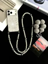 冬用 雪の結晶デザインの四角開孔スマホケース【iPhoneやHuaweiなど対応】