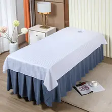 厚手の白色コットン美容マッサージシーツ【穴あけ不要・全棉】