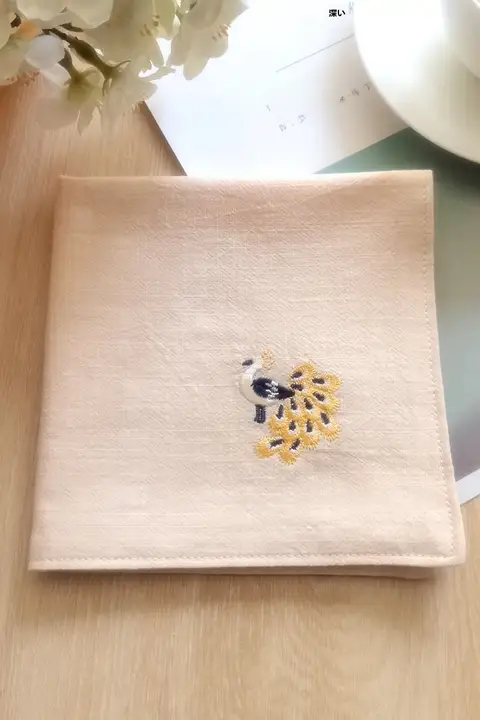 春夏用刺繍ハンカチ【全棉・吸汗・ギフトに最適】