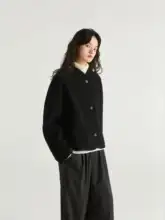 黒のリバーシブルコート 高級シンプル 厚手のキャメルウール 男性/女性/デイリーユース