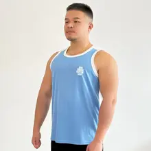 スポーツ用 ハーフジップカラータンクトップ【速乾・通気性・フィットネス対応】（セットアップ対応）