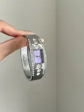 腕時計 バングルウォッチ レディース ヴィンテージ パープル ラインストーン きれいめ 上品 エレガント デザイン