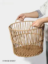 大容量手作り編み収納バスケット【家庭用・寝室・浴室・洗濯物収納】