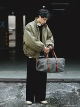 秋冬向け ヴィンテージ風 無地バルーンシルエット ワークジャケット【フライングジャケット・保温性】
