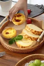 ベトナム製 手編みバスケット【丸型・竹製・スナック収納トレー・お菓子や果物用】