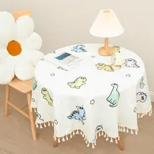 爽やかな花柄 コットン製 テーブルクロス【丸型・撮影用デコレーション】