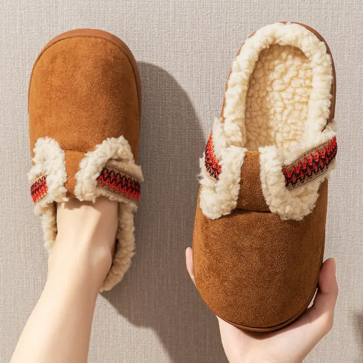 厚底コットンルームシューズ【冬用・保温・オフィス・室内用】