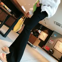 猫猫家 スリムフィット ブーツカットデニムパンツ【ハイウエスト・ブラック・春秋用・長身対応】