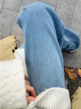 すっきりとしたシルエットのロングデニムパンツ【ライトカラー・ウィンターバージョン・裏起毛・フィット】（セットアップ対応）