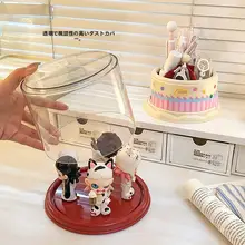 回転式 ペン立て 収納ボックス フィギュア ディスプレイ 透明 アクリル デスク オフィス ブラインドボックス