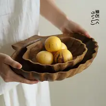 柚木製の和風トレー【テーブル用・果物皿・玄関収納用】