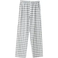 チェック柄のルーズフィットパンツ【夏用・コットン100%・ウェア】（セットアップ対応）