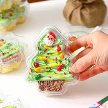 クリスマスケーキボックス【ストロベリークリームムース・透明なクリスマスツリー型】
