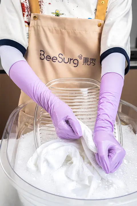 耐水性に優れた家庭用ニトリル手袋【厚手・キッチン用・洗い物対応】