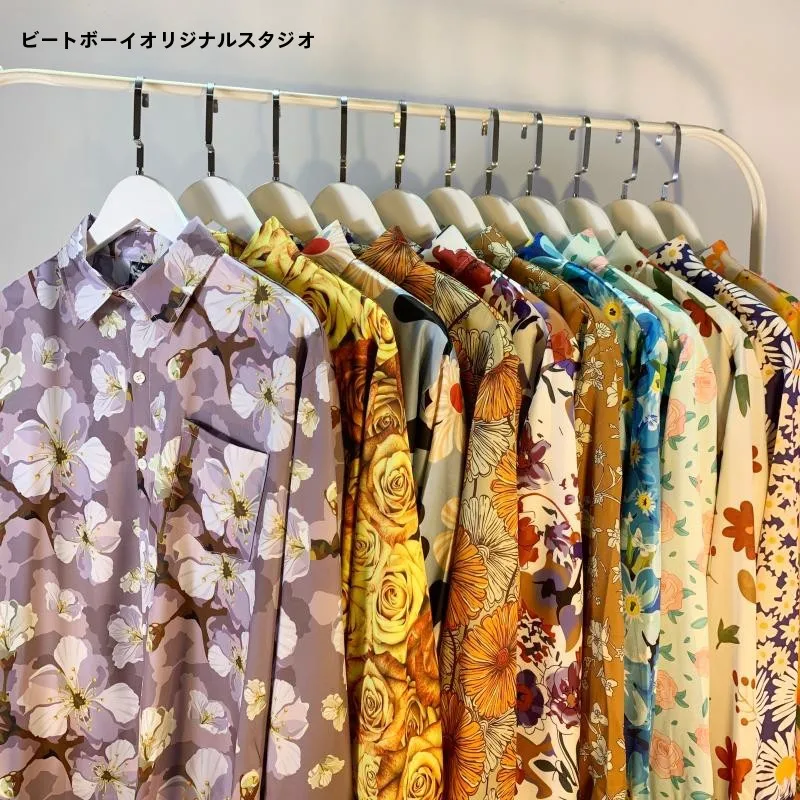 ユニセックス長袖花柄シャツ：港風カジュアルデザインが秋の日常に合う理由