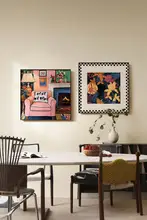 バウハウス風デザインのアート壁画【正方形・抽象画・リビング用】
