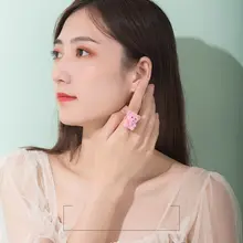 可愛いクマデザインの925純銀製リング【フィンガーリング・サテン仕上げ・キュートなデザイン】（セットアップ対応）