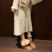 中筒の加絨雪用ブーツ【保温性・大きめの綿素材】