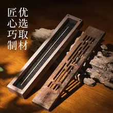 得力 香薰付き 書道用 ウェイトバー【黒胡桃木製・ギフトボックス付き・多用途】