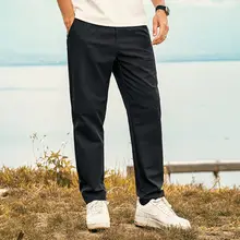 ビジネスカジュアル用 メンズ無地ウエストゴムパンツ【ストレート・ tapered fit】