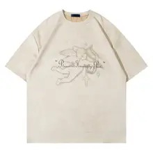 天使プリント半袖Tシャツ【レディース・カジュアル・フィット・ユニセックス】