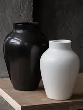 白色の陶器製花瓶【モダンデザイン・インテリア用・水耕栽培対応】