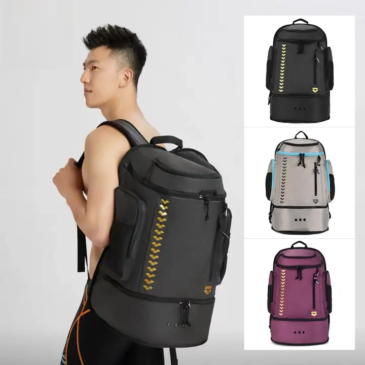 男性用大容量スイミングバッグ【便利なリュックタイプ・フィットネス用品対応】