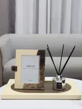 高級馬毛デザインの幾何学的フレーム付きトレイ【リビングや寝室のインテリアに最適】