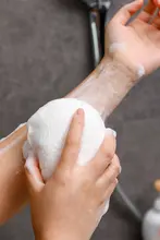 極上の柔らかさ！洗面器用の海綿ボディタオル【子供用・痛くない背中洗い】
