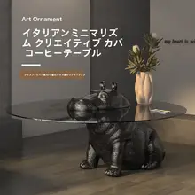 イタリアンミニマリスト ハイポリゴン ヒポポタマスアートオブジェ【クリエイティブカフェテーブル装飾用】