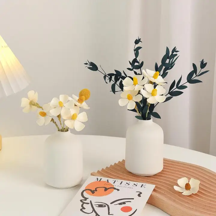 陶器の小さな花瓶 ドライフラワー 部屋の装飾 寝室 オフィス 装飾品 家庭 デスク トップ おしゃれ